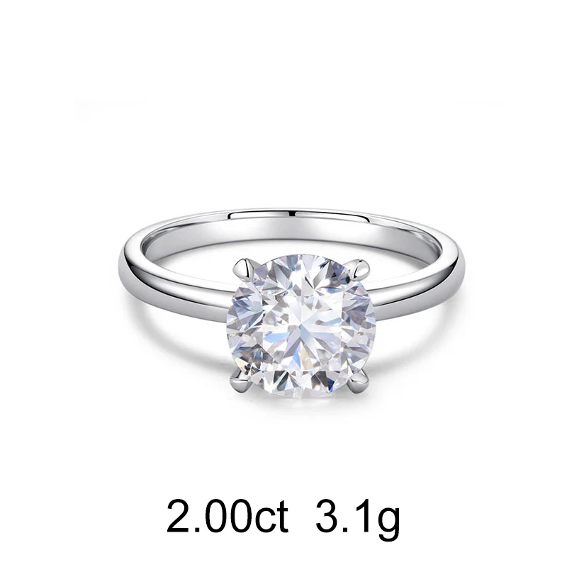 Bague Solitaire Rond (2ct) Or 18 Carats - Image 5