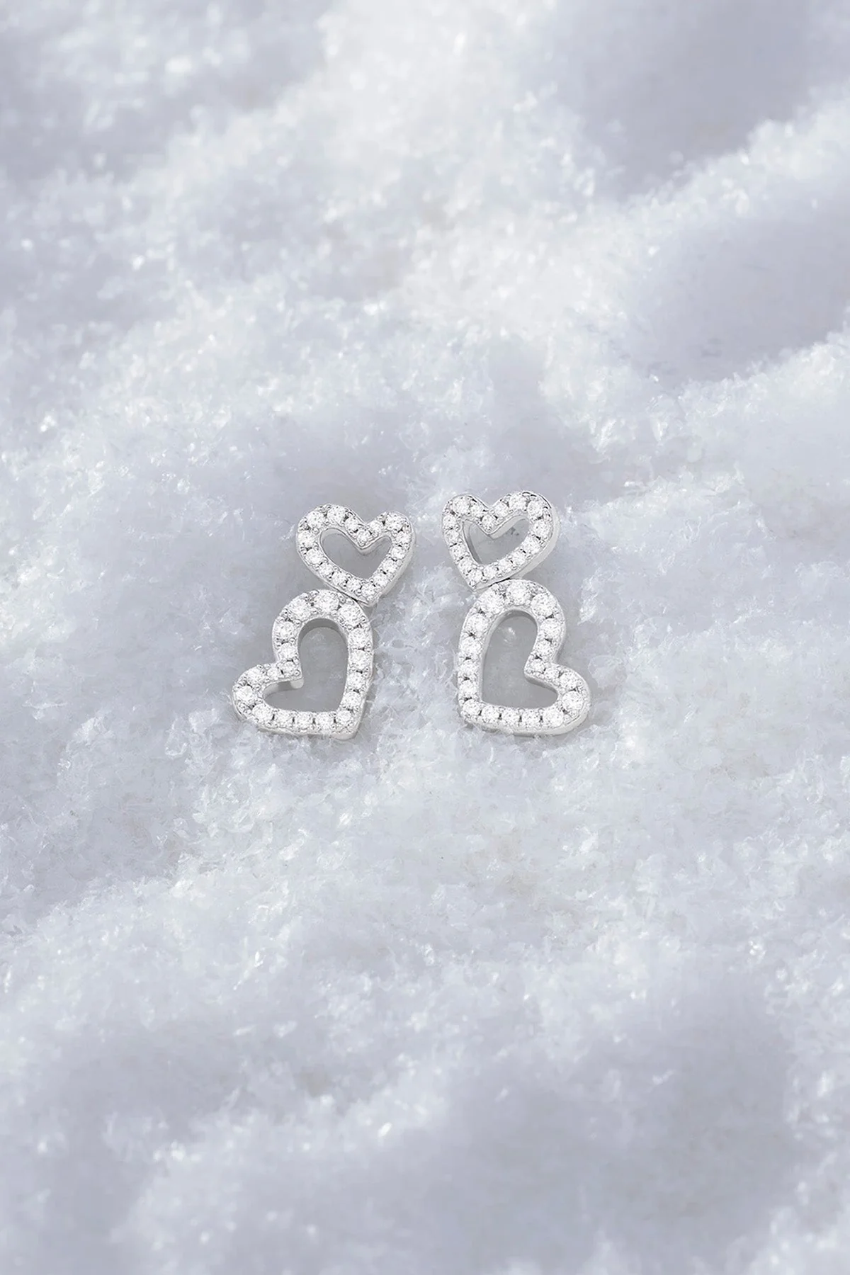 Boucles d'Oreilles double Cœurs - Image 3