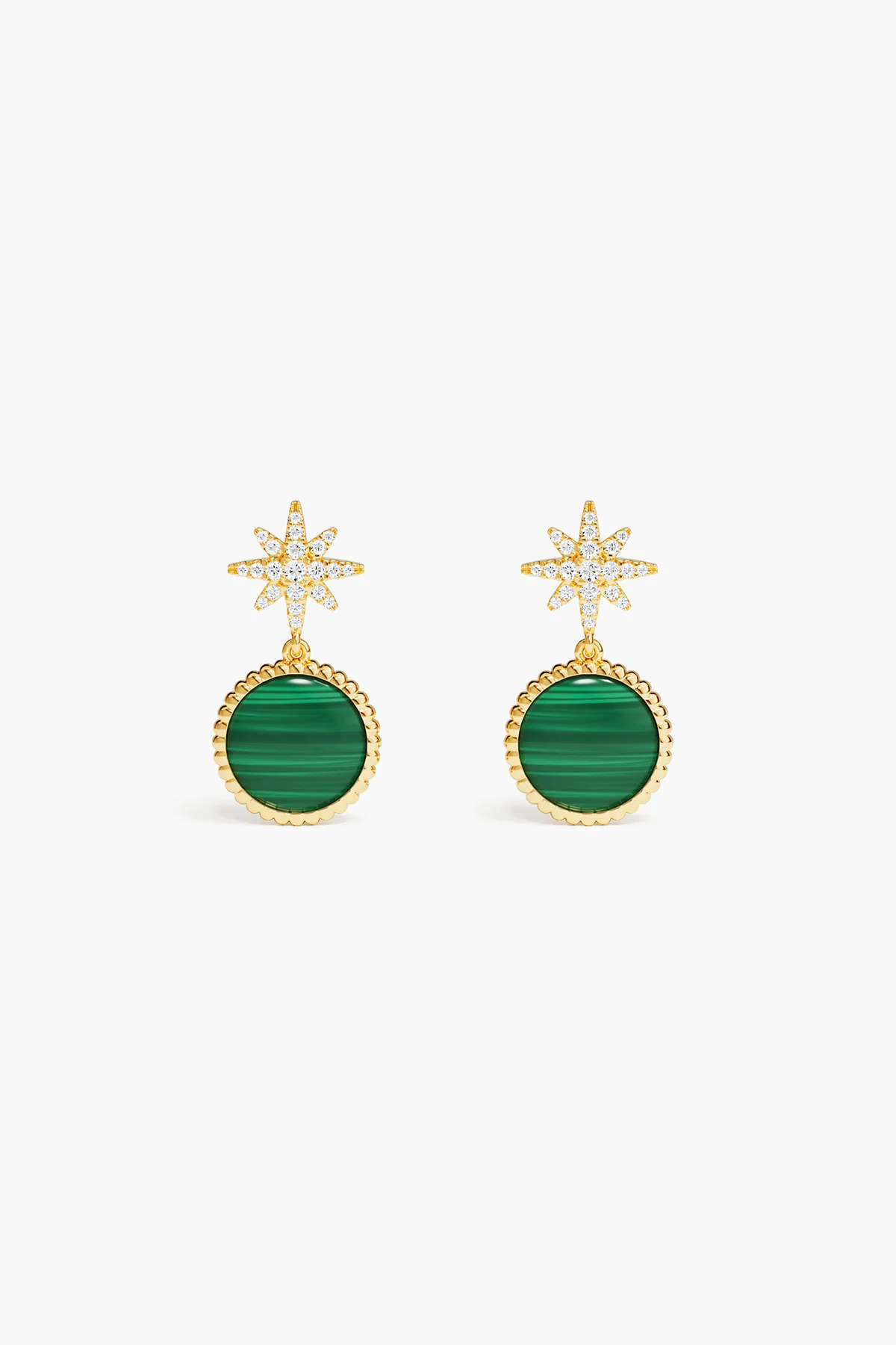Boucles d'oreilles Météorites Malachite
