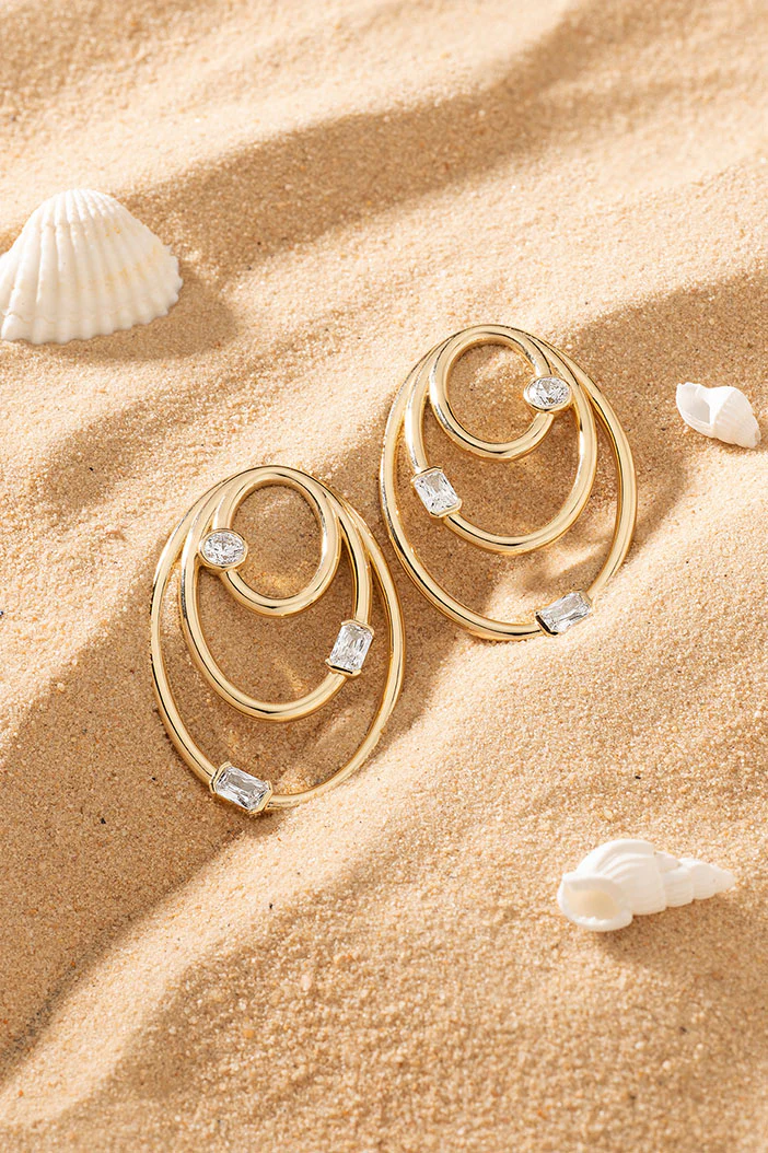 Boucles d'Oreilles Triple Éclat - Image 3